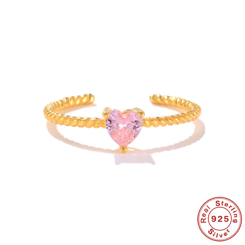 Anillos De Flor De Corazón De Plata Esterlina al por mayor